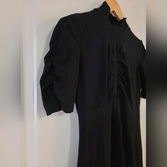 Athleta Black Quarter Zip Athletic Casual Dress Short Ruched Sleeve Size Small - Picture 7 of 9